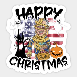 Happy Christmas Halloween Jokes Pumpkin Boo Mummy Joe Biden Sticker